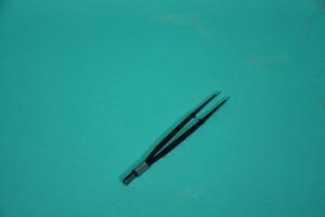 Bipolar forceps straight, 165 mm, tip 1.0 mm, tip length 8 mm, European flat tip, autoclav